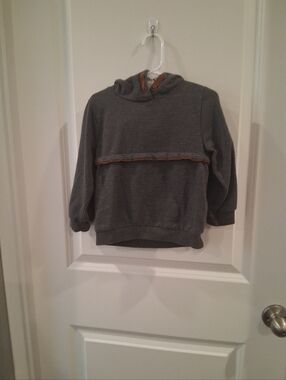 Tommy Bahama Kids Gray Hooded Sweatshirt with Brown Trim Size 3T